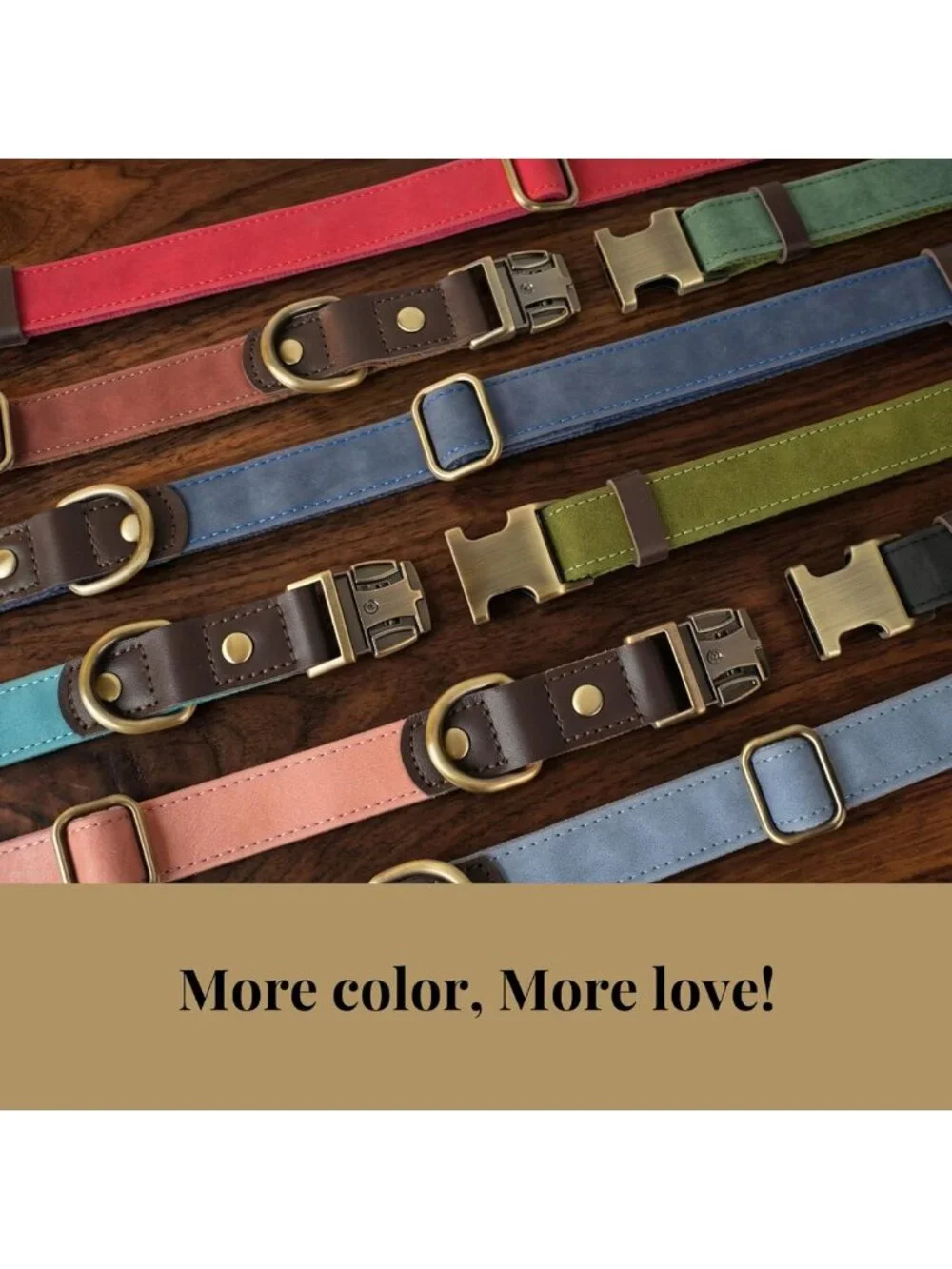 Stylish PU Leather Dog Collar for Large Dogs, Soft Nylon Lining, Adjustable Red